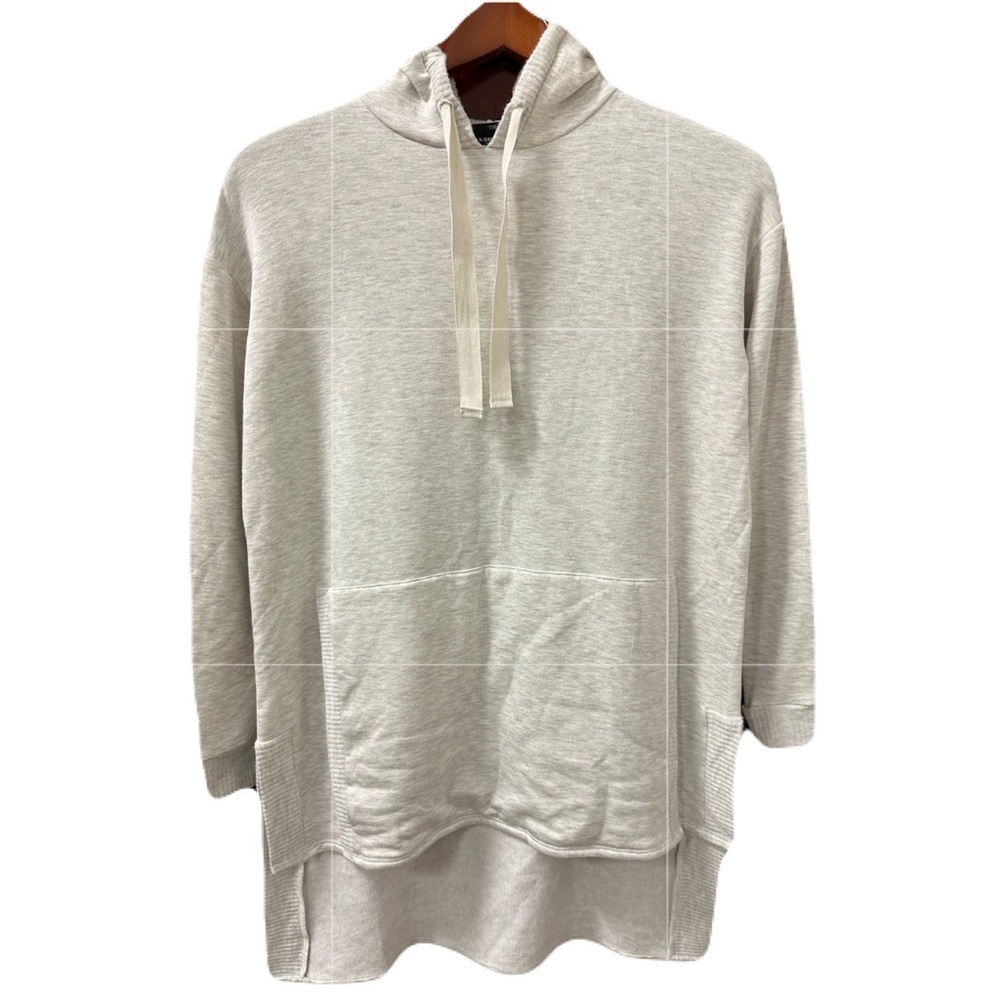 NEW Thomas Wylde Womens Size XS Beige Soft Fleece High-Low Loungewear Hoodie